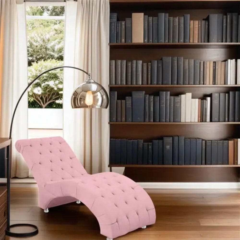 Recamier Divã Espreguiçadeira Para Sala Cliníca Elisa Veludo Rosê