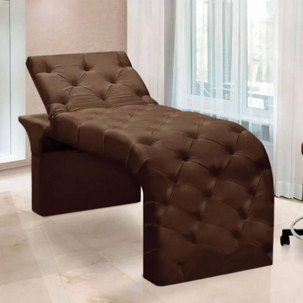 Maca Estofada Estética Cílios Regulável Spa Veludo Eloísa Marrom