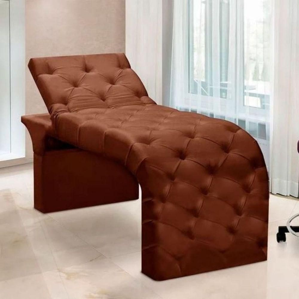 Maca Estofada Estética Cílios Regulável Spa Veludo Eloísa Terracota