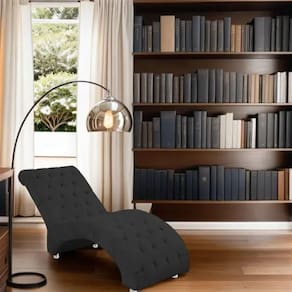 Recamier Divã Espreguiçadeira Para Sala E Cliníca Lara Suede Preto