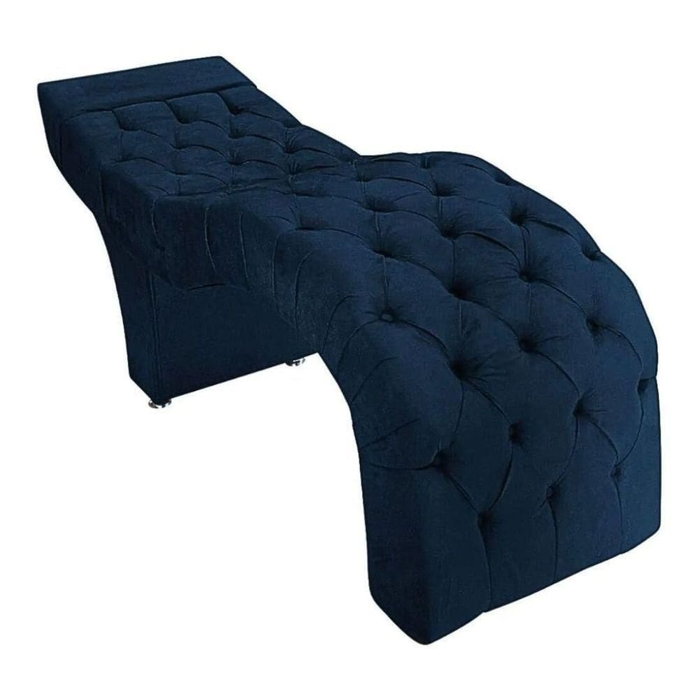 Maca Estofada Estética Cílios Salão Spa Veludo Maiara Azul Marinho