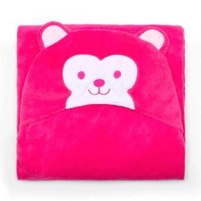 Manta Com Capuz Buettner Microfibra Infantil Sheep 90cmx90cm Rosa Escuro