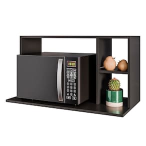 Suporte Micro-ondas Forno Armário Aéreo 80cm 2 Prateleiras Maya Z34 Preto - Mpozenato