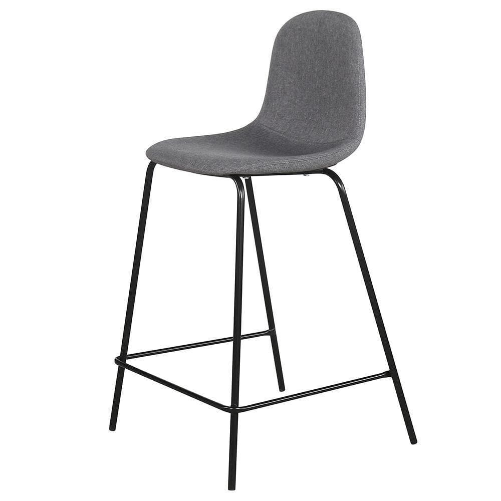 Banco Alto Decorativo Estofado Alegra Cinza Overseas