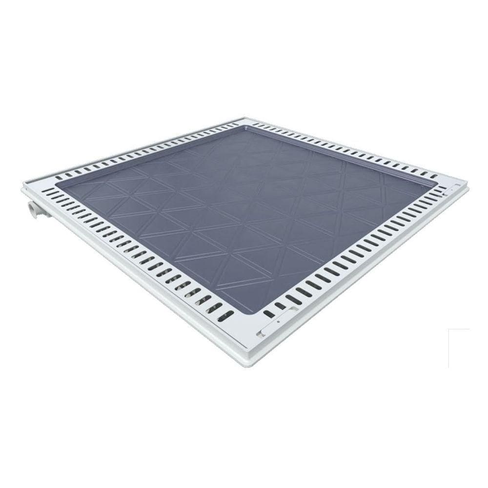Tampa Piscina Ventilada Casa Máquina 90x90cm Rebaixo Cinza