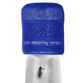 Capa De Galão De Agua Interlar Em Renda Retro 20 Litros Azul