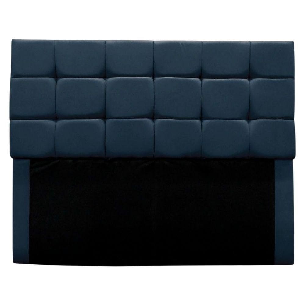 Cabeceira Estofada Cama Box Casal 160 Cm Clara Suede Azul Marinho