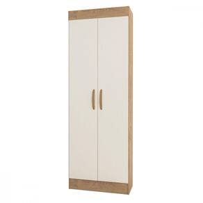 Armário Multiuso Uruguay 2 Portas Canelato Off White Atualle Canelato Rustico Com Off White