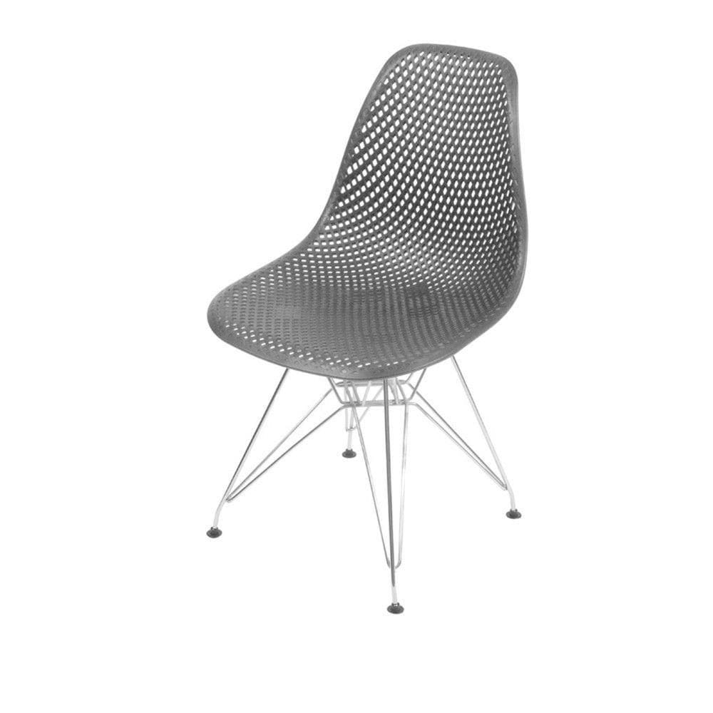 Cadeira OR-1119CR Em Polipropileno Base Cromada OR Design Preto