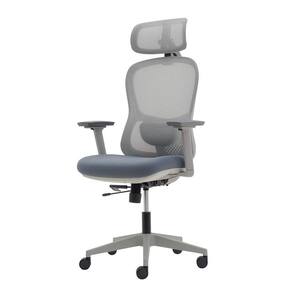 Cadeira Ergonômica NR 17 Presidente Encosto Mesh Apoio De Cabeça E Braços Ajustáveis Cinza