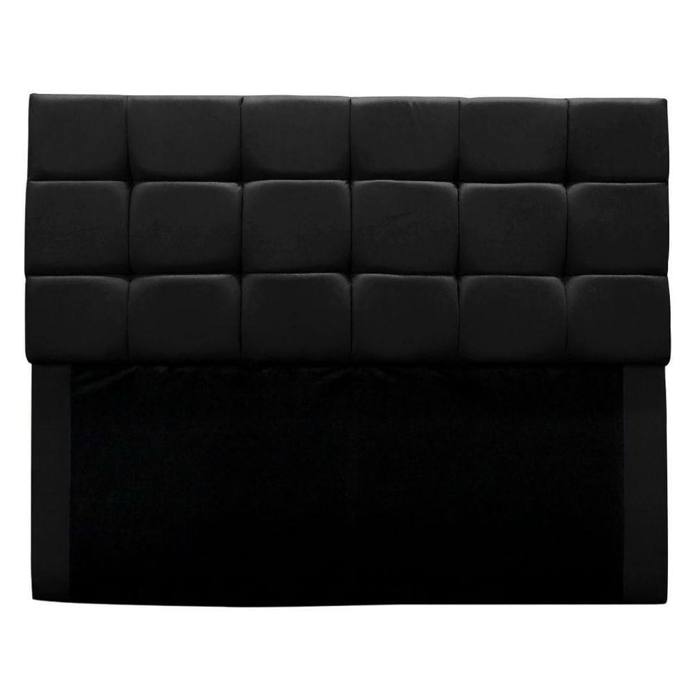 Cabeceira Estofada Cama Box Casal 140 Cm Clara Suede Preto