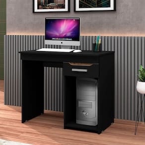 Mesa Home Office Para Computador Quenia Com Gaveta - Preto
