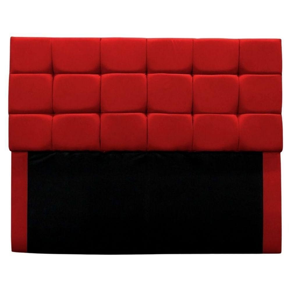 Cabeceira Cama Box Estofada Solteiro 90 Cm Clara Suede Vermelho