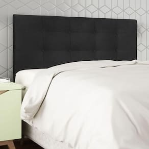 Cabeceira Estofada Cama Box Casal 140 Cm Milão Suede Suede Preto
