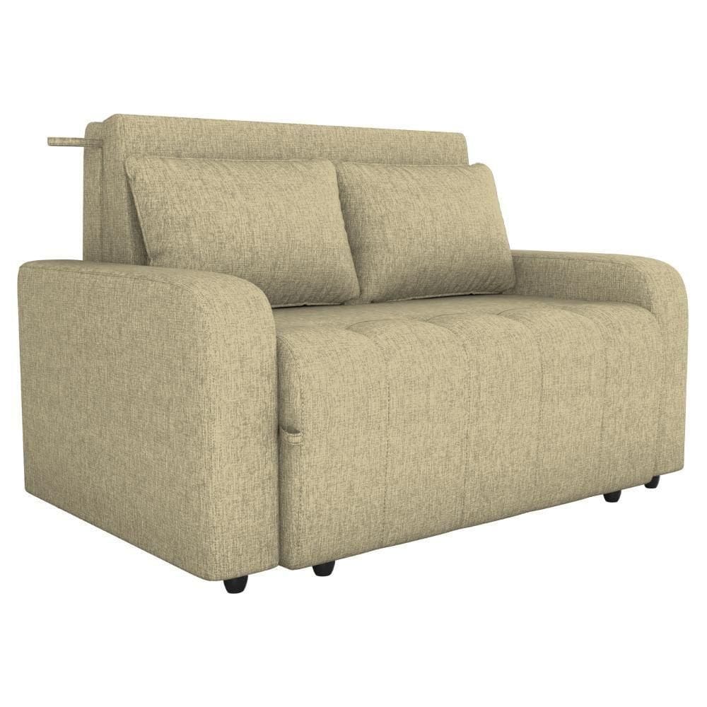 Sofa Cama 2 Lugares 138 Cm Amora Linho Vancouver Milani Store Palha