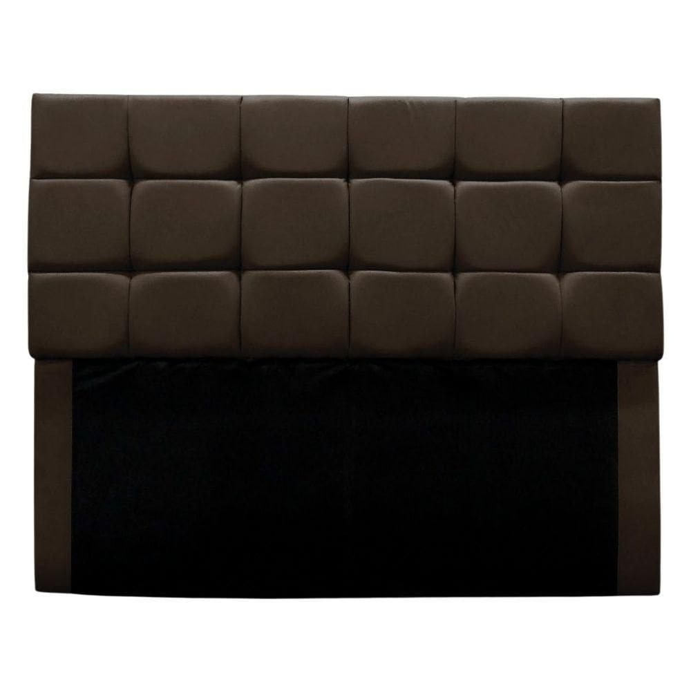 Cabeceira Estofada Cama Box Casal 140 Cm Clara Suede Marrom