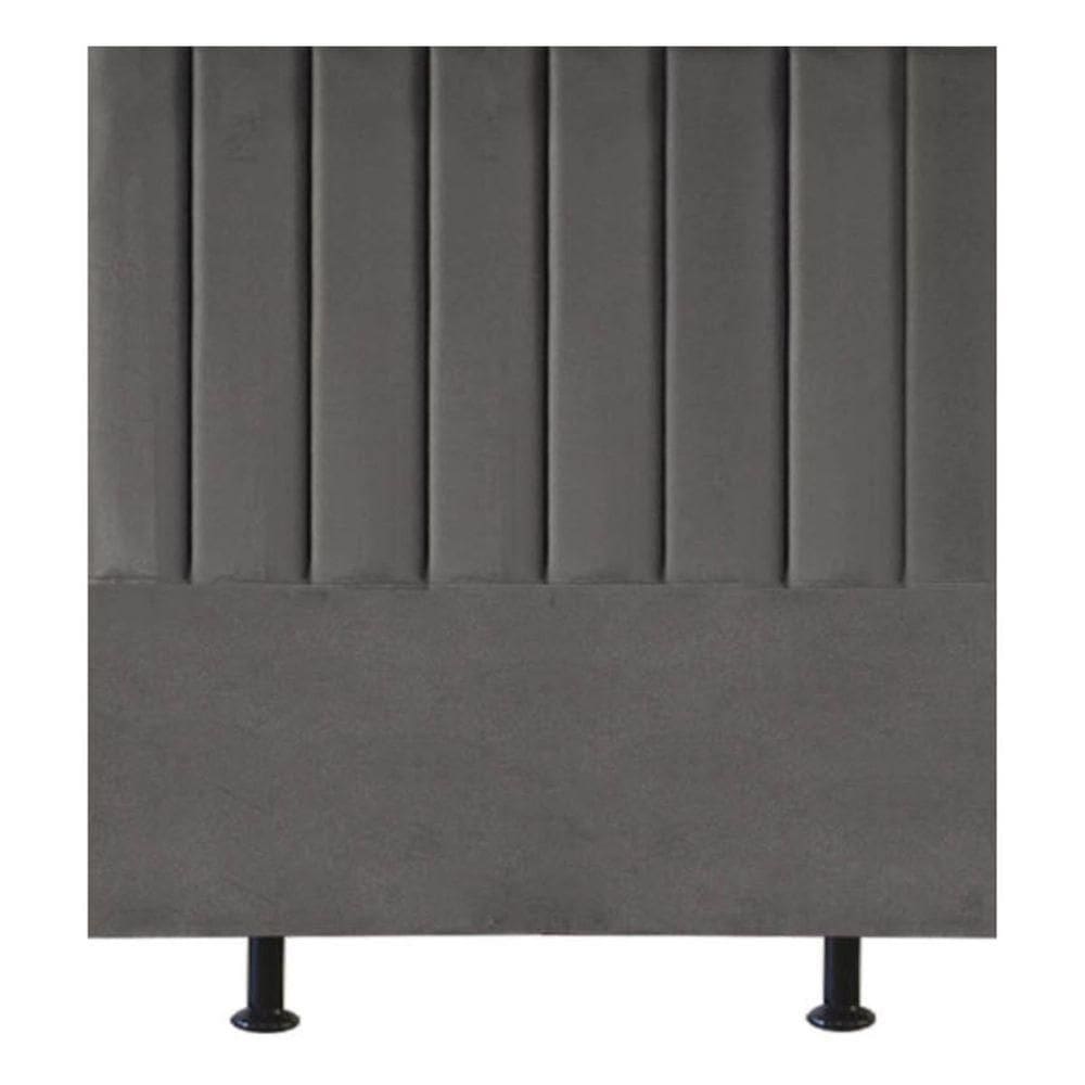 Cabeceira Estofada Cama Box King 195 Cm Alice Linho Cinza