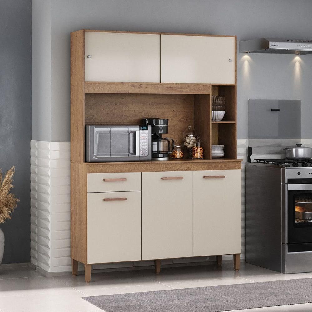Cozinha Compacta Ceara 5 Portas 1 Gaveta Canelato Rustico