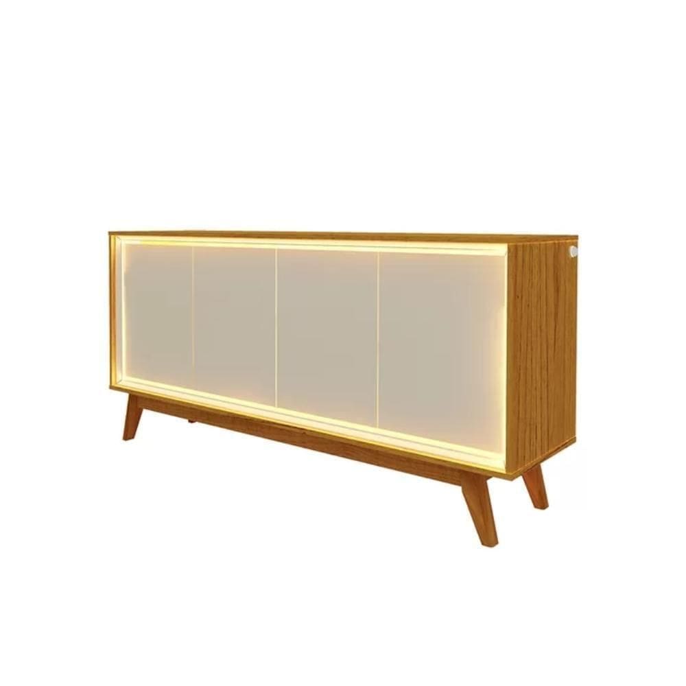 Buffet Aparador 4 Portas Com Led Requinte E Off White 160cm
