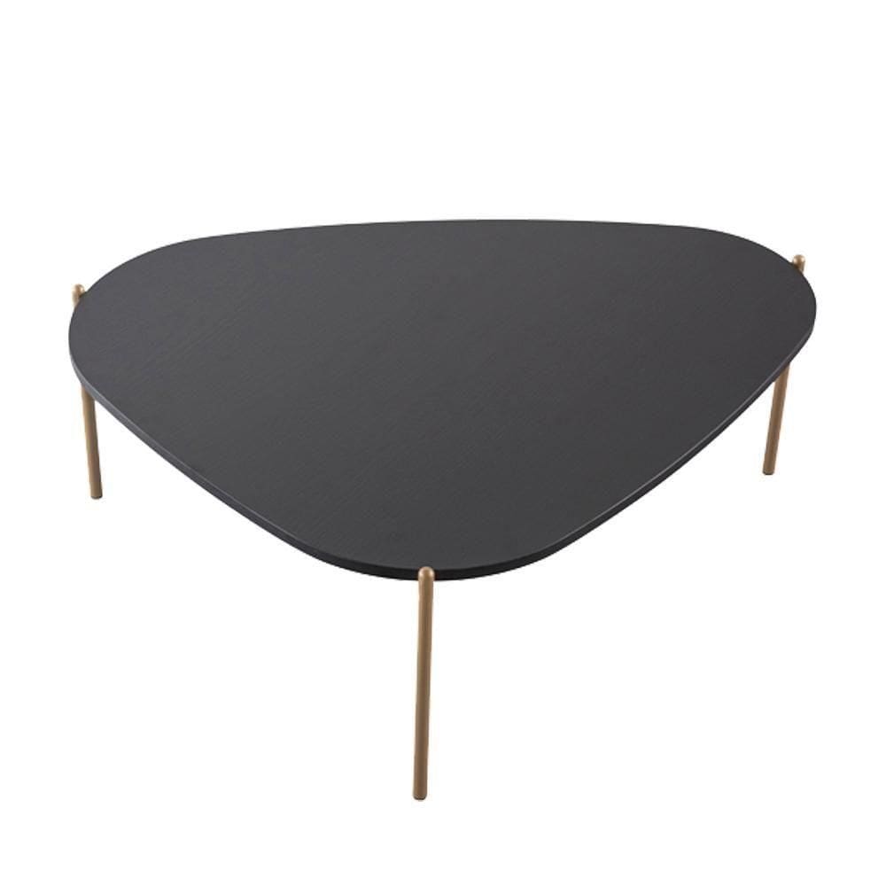 Mesa De Centro Organica Pe Metal 28015 Artesano Nero Dourado