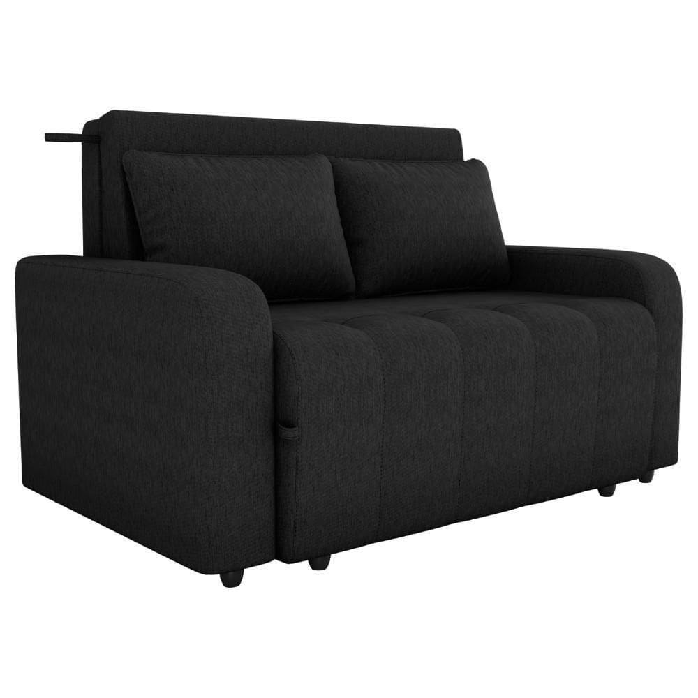 Sofa Cama 2 Lugares 138 Cm Amora Tecido Pompeia G501 Milani Store Chumbo