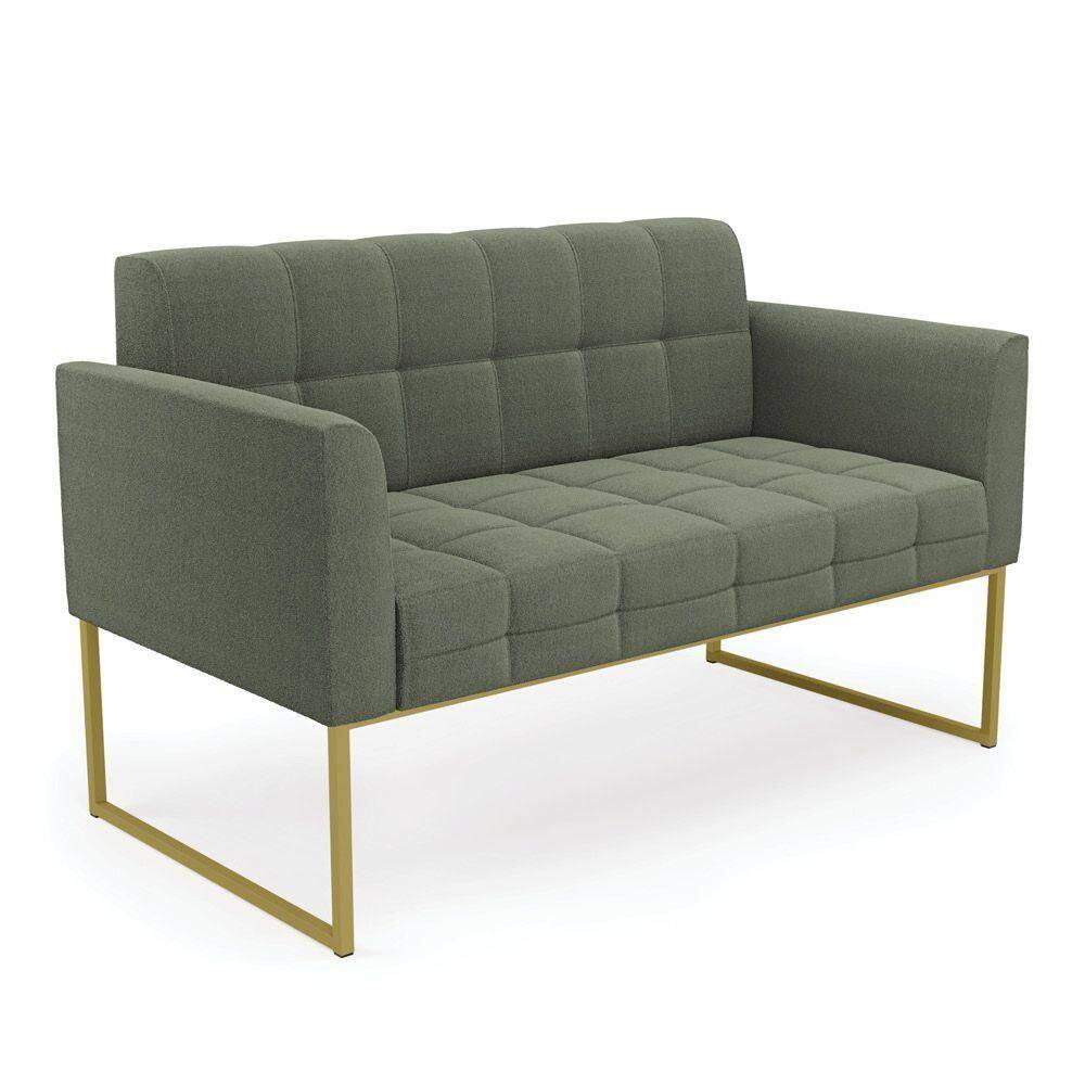 Namoradeira E Poltrona Industrial Dourado Elisa Bouclê D03 - D?rossi Cor Verde Pistache