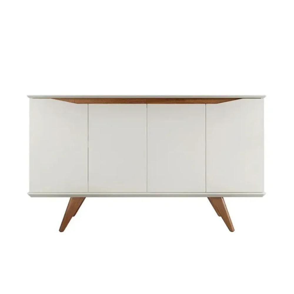 Buffet Aparador 4 Portas Olive Off White E Natural