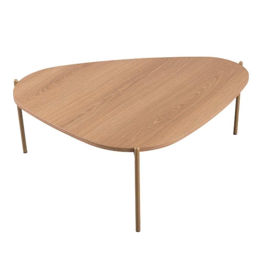 Mesa De Centro Organica Pe Metal Dourado Hanover