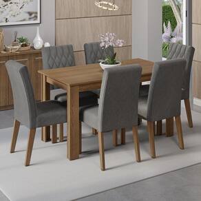 Conjunto Sala De Jantar 6 Cadeiras Allegro Madesa Rustic