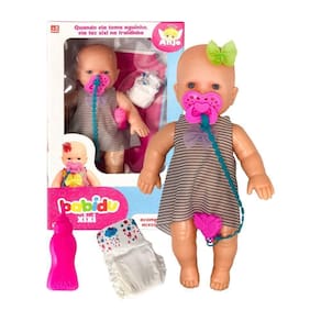 Boneca Babidu Faz Xixi Na Fralda Quando Bebe água E Acessórios