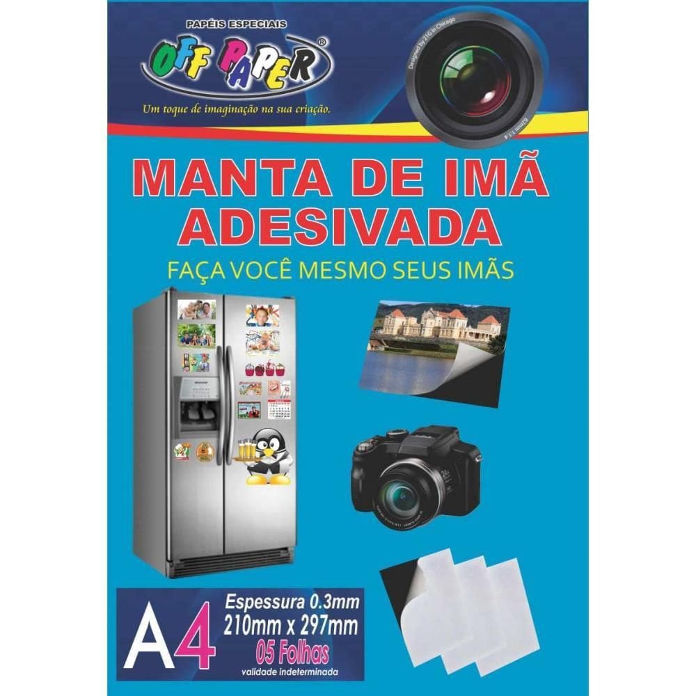 Placa Imantada A4 210x297mm C/adesivo 5un - Off Paper