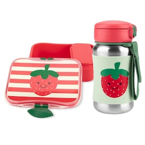Kit Garrafa de Aço Inox e Lancheira Spark Style Morango - Skip Hop