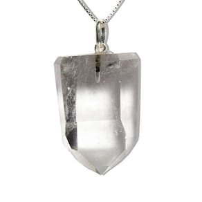Colar Pontinha Pedra Cristal Quartzo Montagem Prata 950