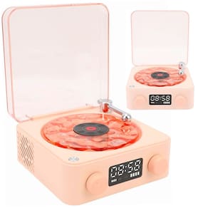 Caixa de Som Vitrola Toca Disco Vinil Bluetooth Cartao TF Usb Led Musica Iluminaçao Decoraçao Vintage Retro