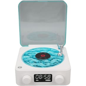 Caixa De Som Vinil Toca Disco Vitrola Usb Bluetooth Cartao Tf Luminaria Musica Recarregavel