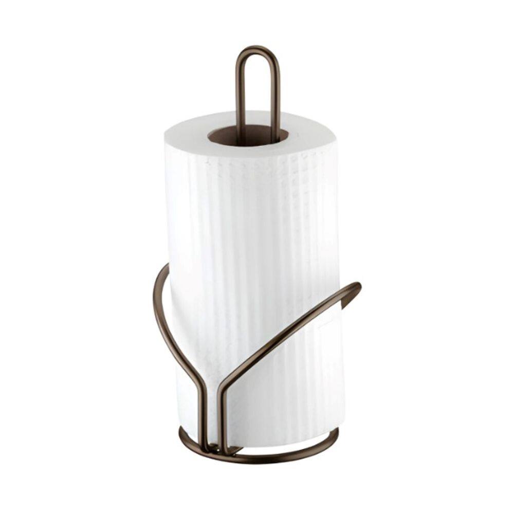 Porta Rolo Papel Toalha Suporte Vertical Mesa Bancada Cozinha Cor Café - 1191CF Future