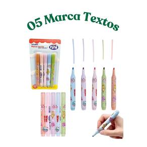 05 Marca Texto com cheirinho de Fini Marcador de texto com cheiro de bala papelaria