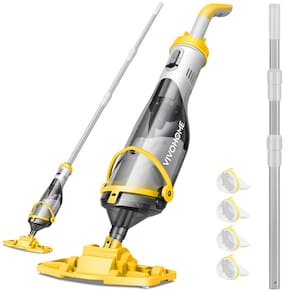 Aspirador de piscina VIVOHOME sem fio com poste telescópico 18.5GPM