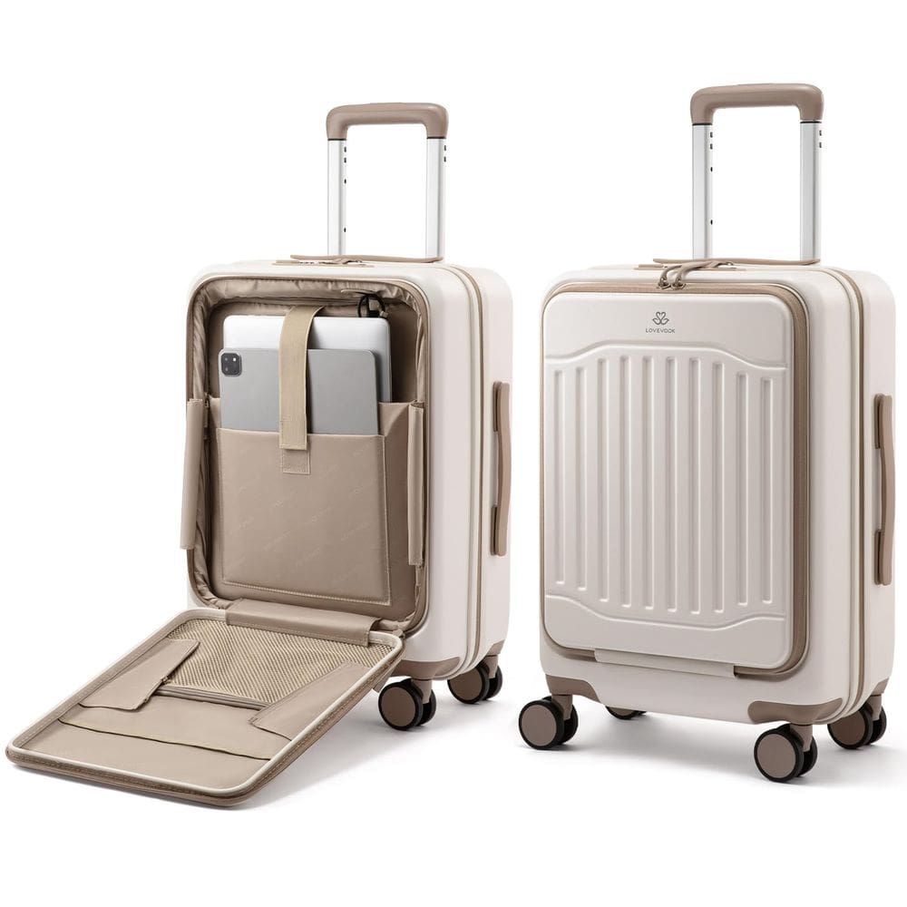 Mala de mão LOVEVOOK de 20 polegadas com porta USB e trava TSA