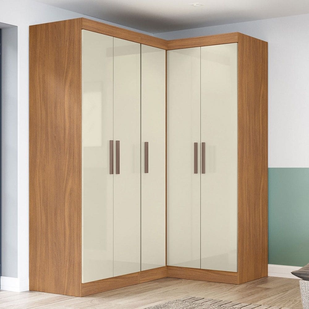 Guarda-Roupa Solteiro Modulado Paris 5 Portas Branco - Maxel