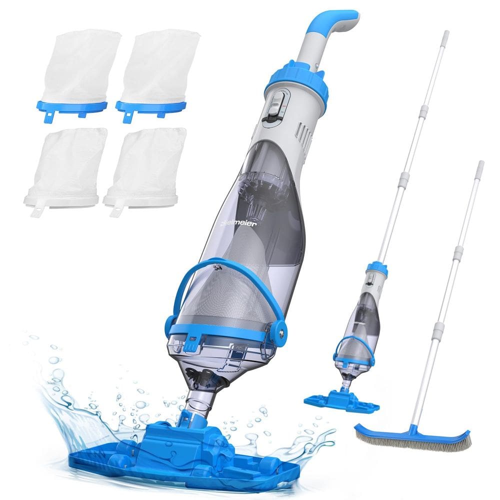 Aspirador de piscina BIELMEIER sem fio com poste telescópico 19L/min