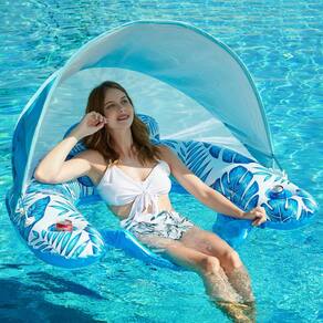 Flutuador de piscina com dossel Jasonwell inflável para adultos