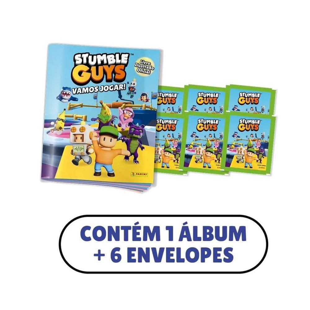 STUMBLE GUYS - Álbum Capa Cartão + 06 Envelopes