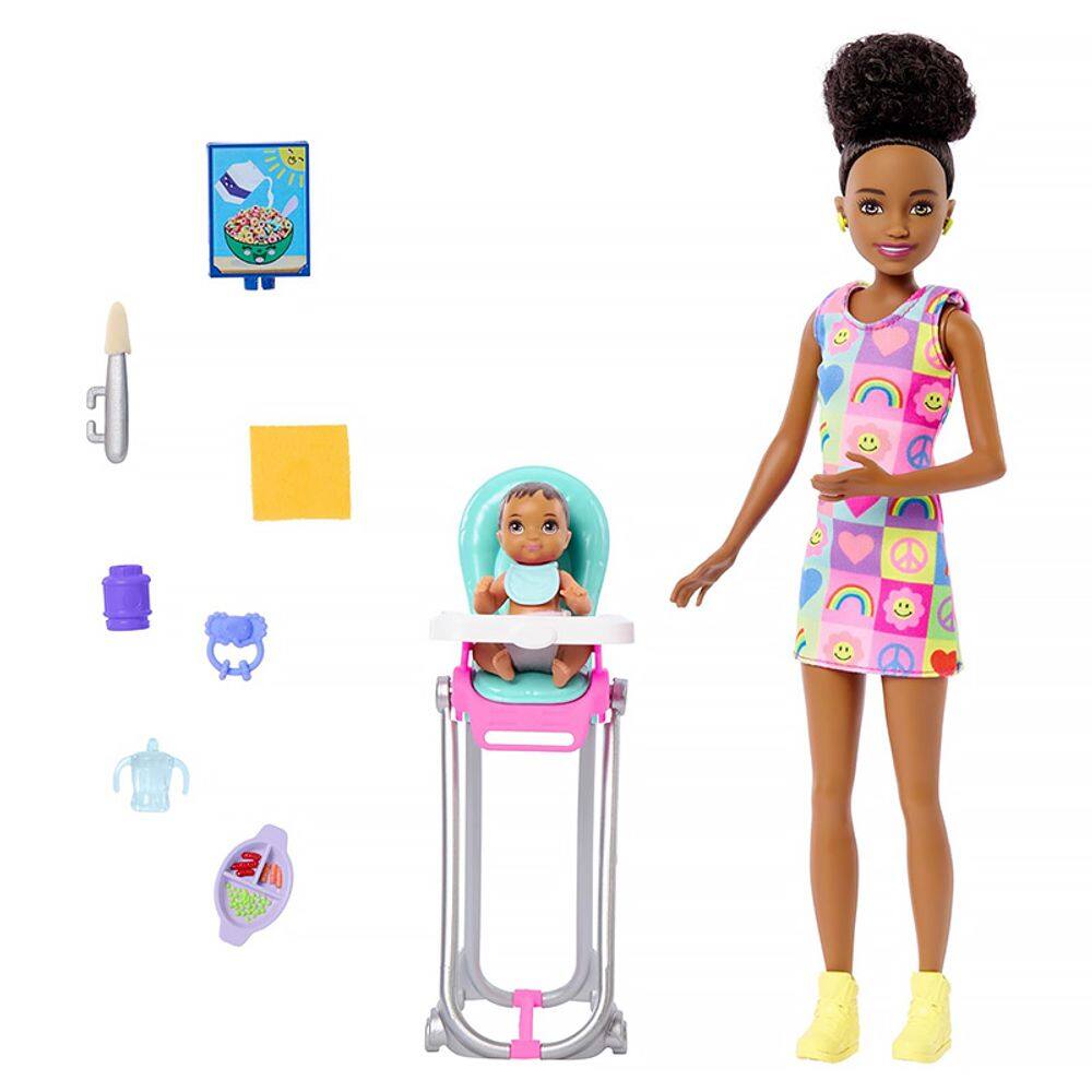Boneca Barbie Skipper Babá Vestido Colorido HTK34 - Mattel