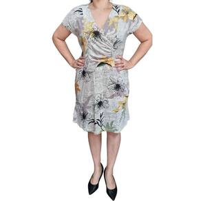 Vestido R&C Estampado Transpassado Plus Size