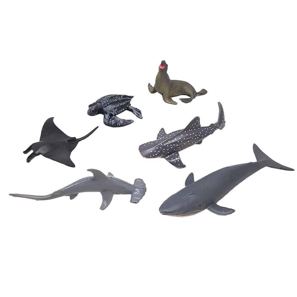Conjunto de Animais Marinhos Mundo Oceânico com 6 pçs R3278 - BBR Toys