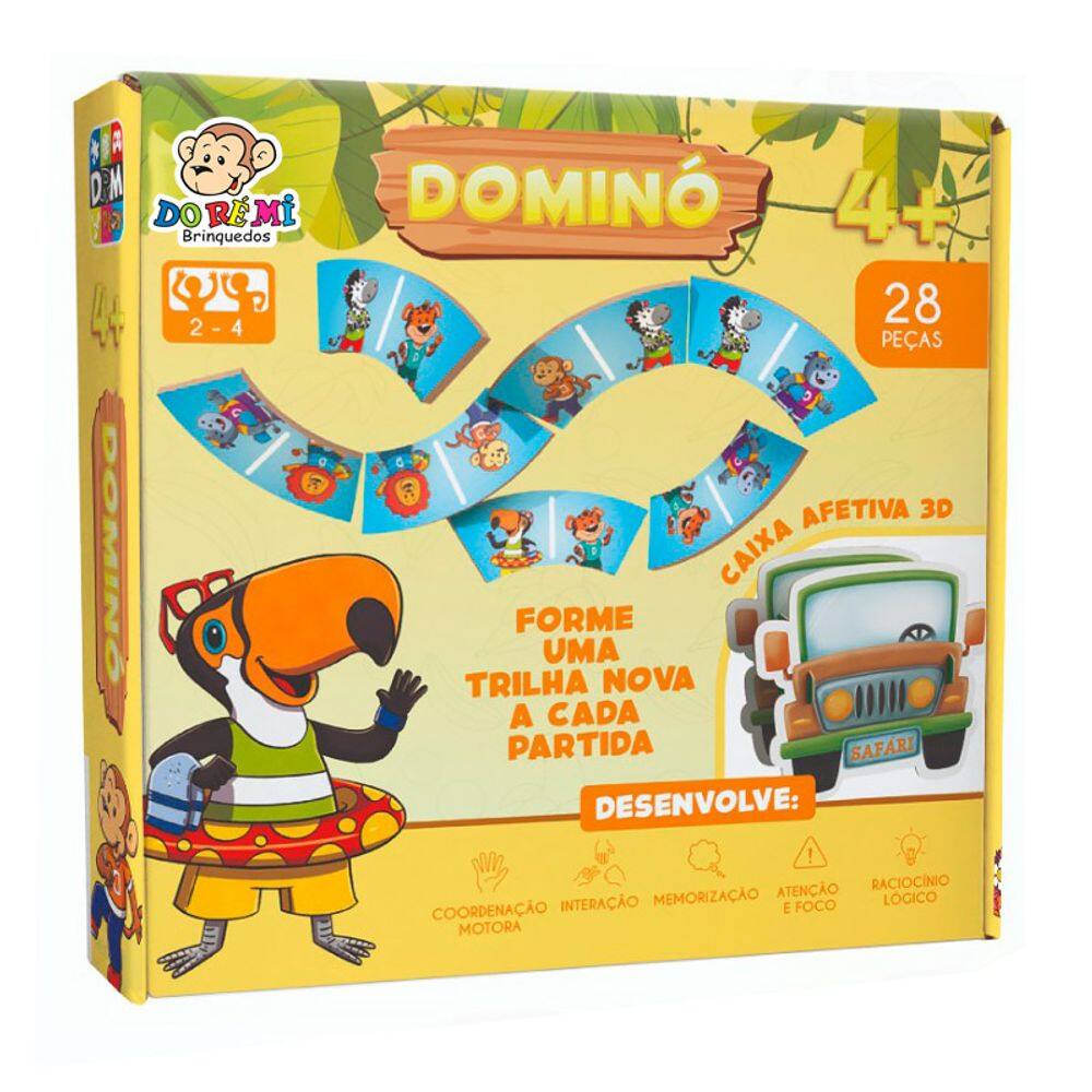 Dominó Turminha Dorémi em madeira 28 pçs 5922 - Brincadeira