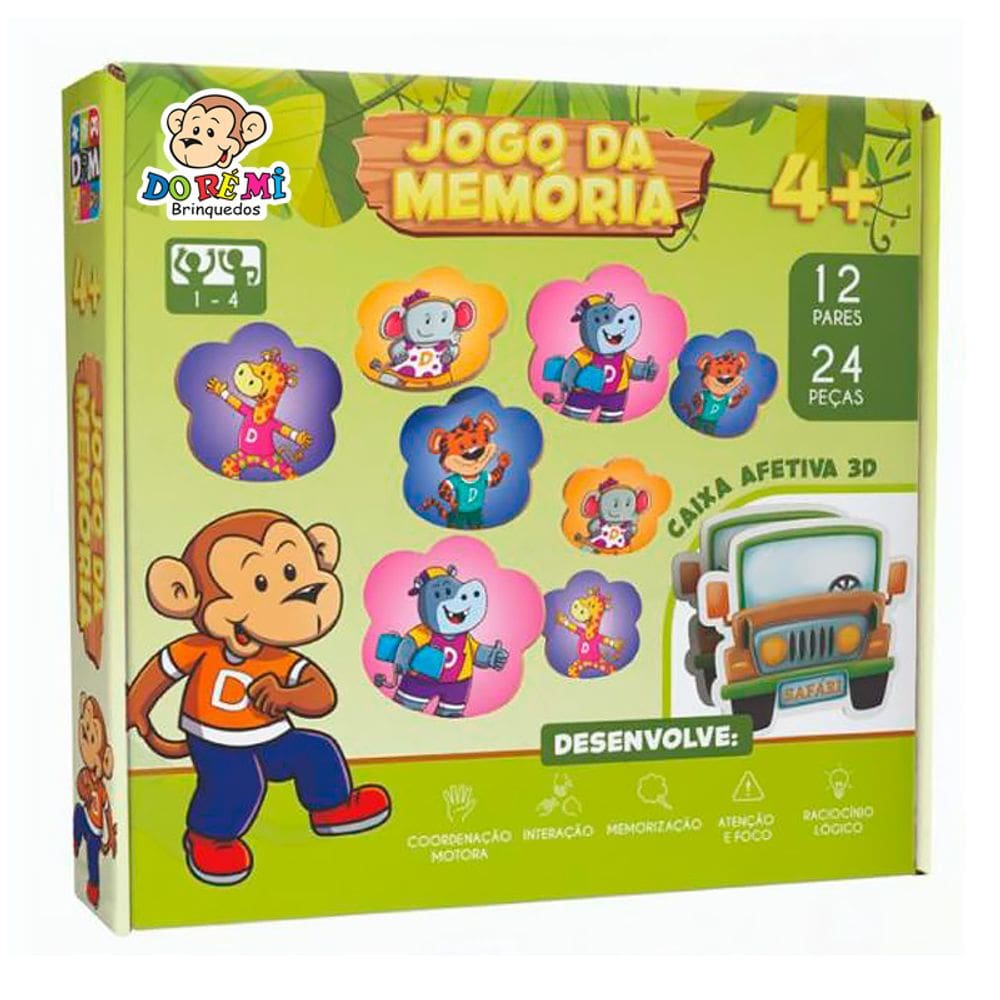 Jogo da Memória Turminha Dorémi em madeira 24 pçs 5939 - Brincadeira