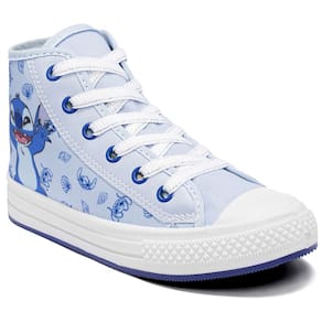 Tênis Infantil Disney Stitch Cano Alto Menina - Branco e Azul
