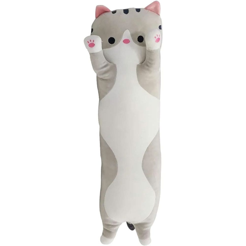 Pelúcia Travesseiro Gato 70cm Cinza CAA0060 - CAA Toys
